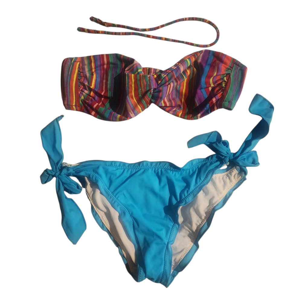 Colorful Striped Bikini Set